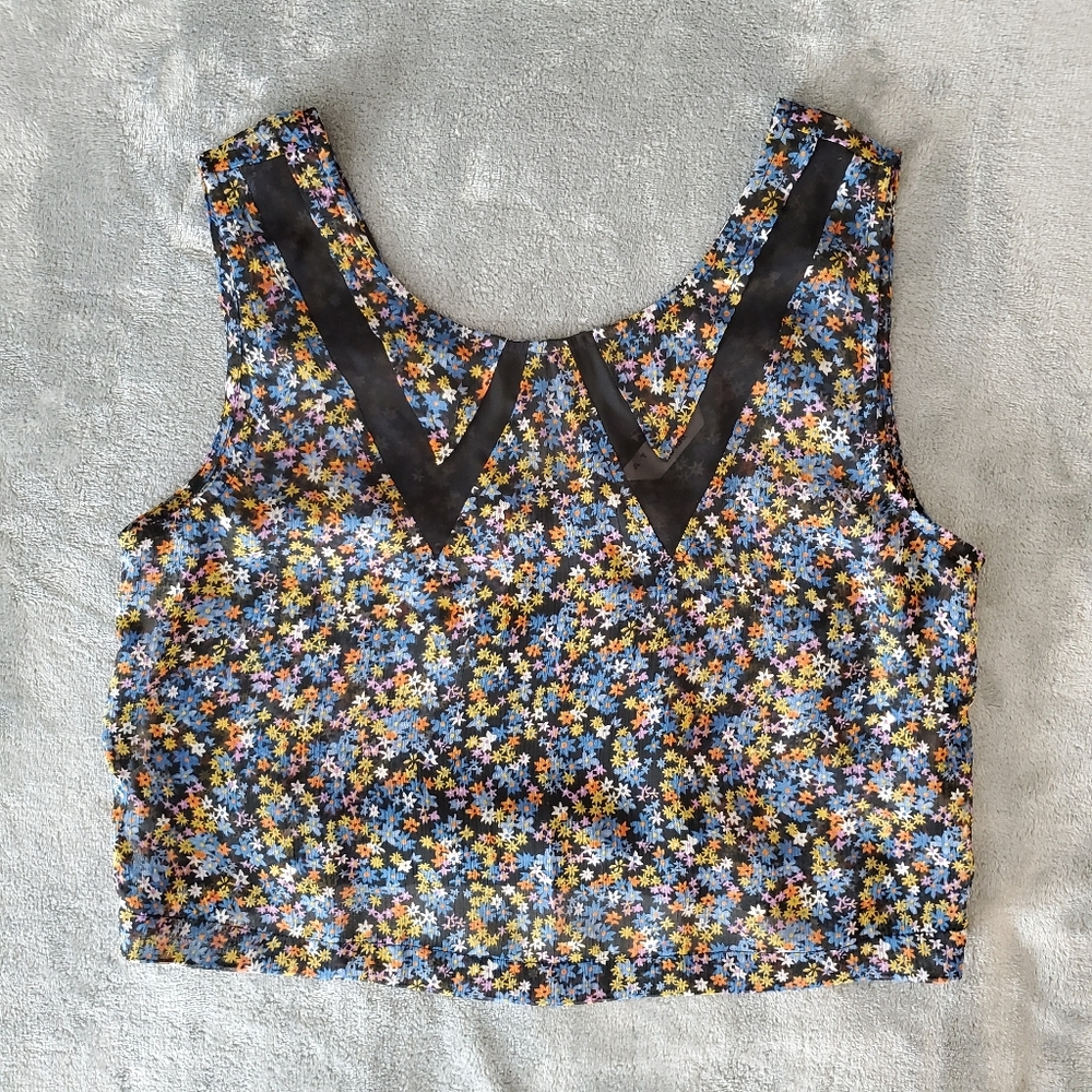 Floral Chiffon Crop Top